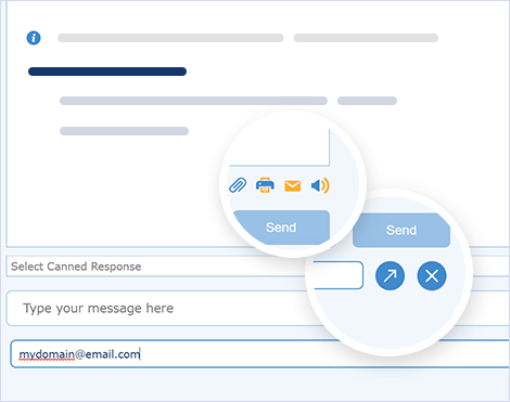 Send chat records by email right from the agent app Chat transcripts sending from web agent app