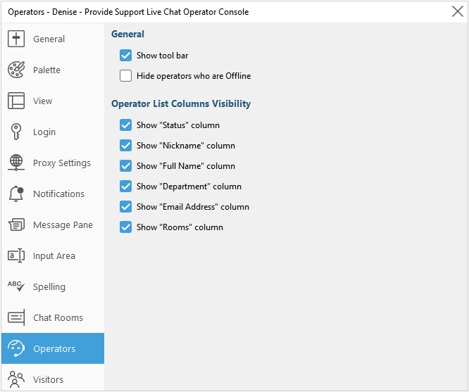 Agents tab appearance