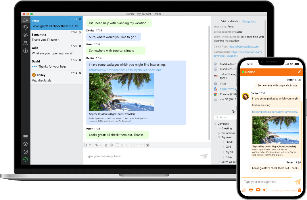 Desktop live chat agent app