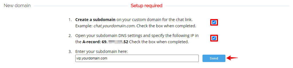 How to submit setup request