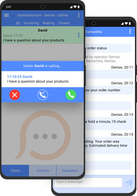 Communicate with your customers on the go with a mobile chat app Chat text in Android chat app
